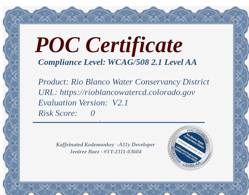 Proof of Compliance Certificate - 2025